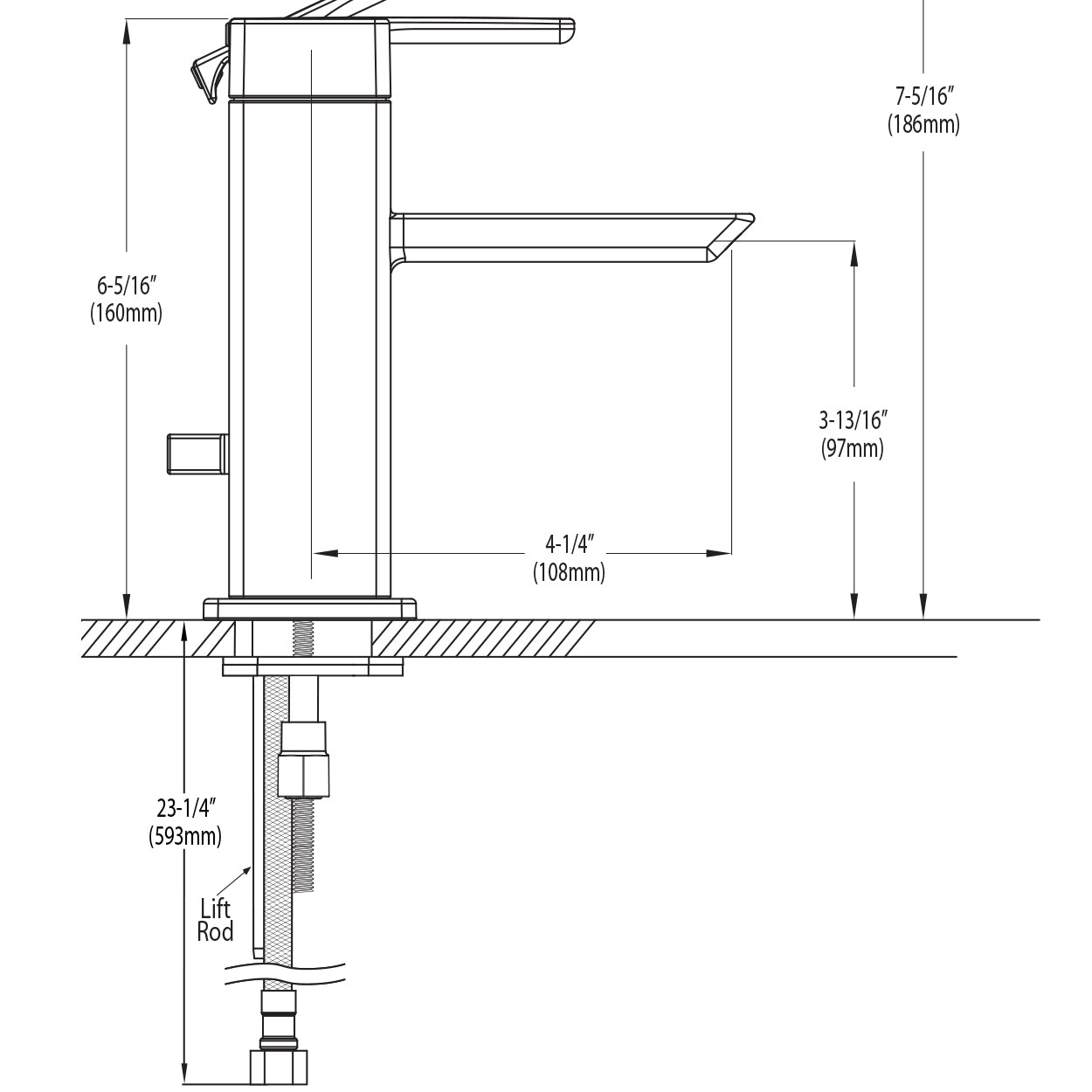 Moen S6700BN - 90 Degree One-Handle Bathroom Faucet with Drain Assembly in Brushed Nickel