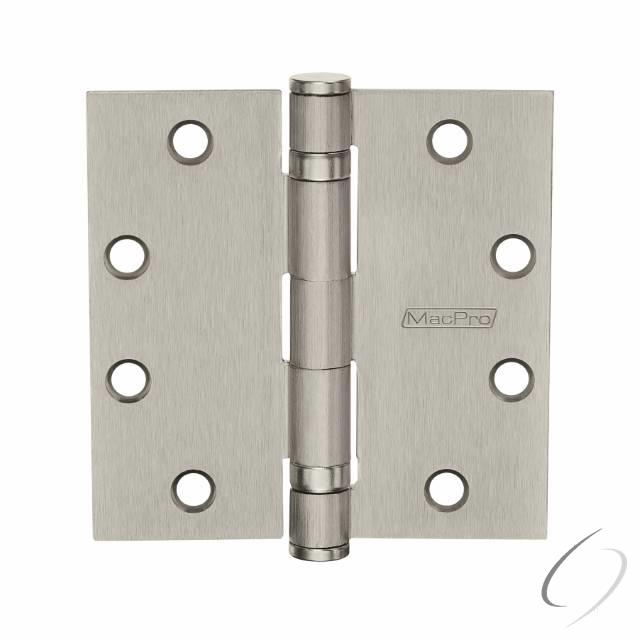 McKinney MPB7941215 - MacPro 4-1/2" x 4-1/2" Standard Weight Five Knuckle Square Corner Ball Bearing Hinge Satin Nickel Finish