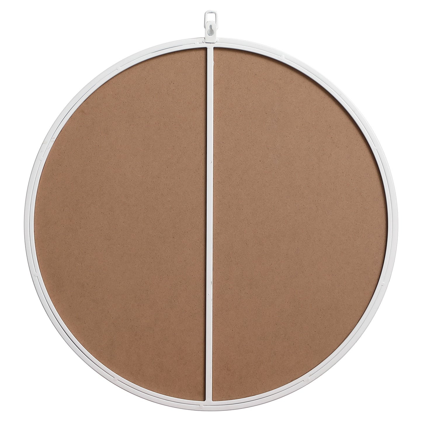 MR4051WH Rowan 24" x 24" Metal Framed Round Mirror with Decorative Hook in White