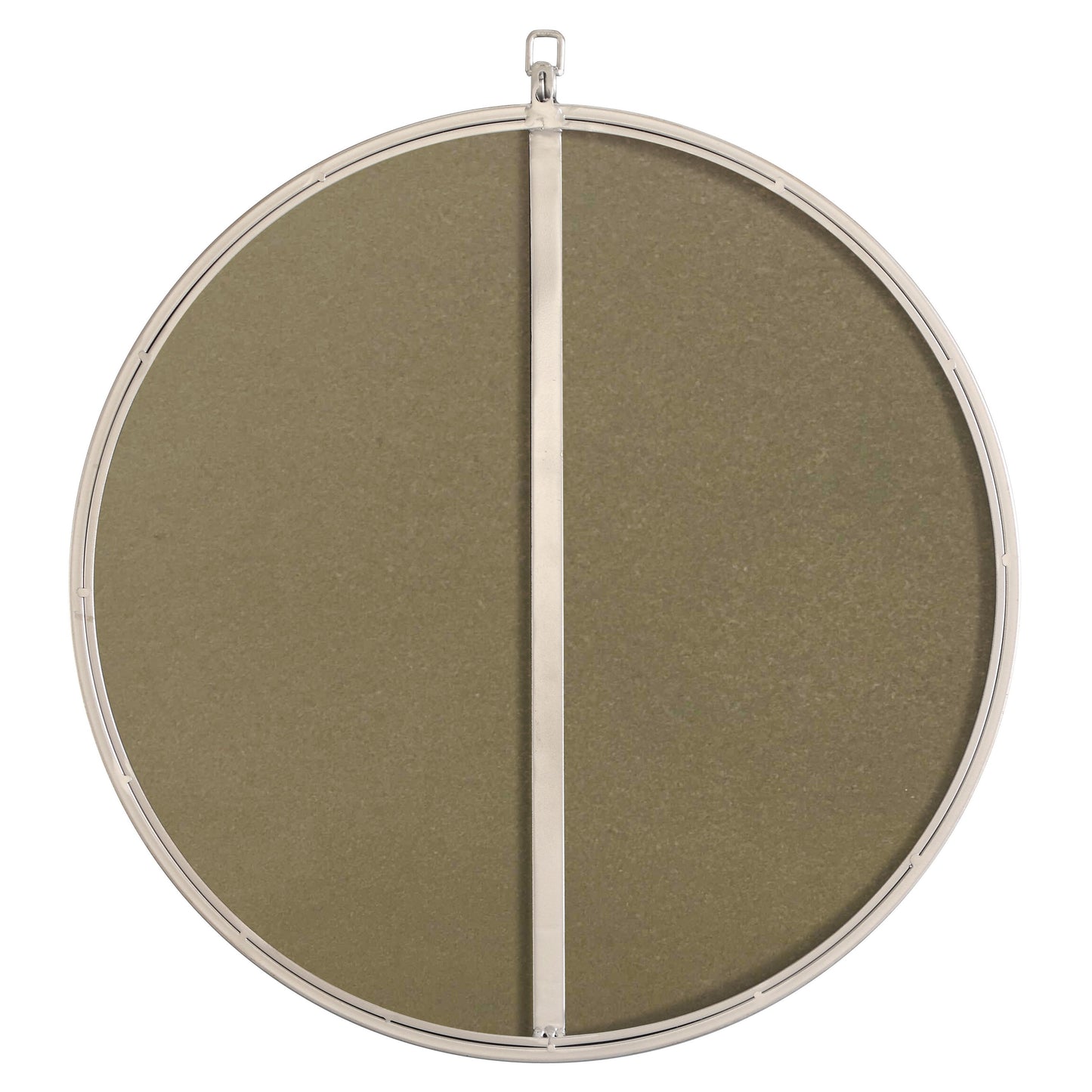 MR4053S Rowan 24" x 24" Metal Framed Round Mirror with Decorative Hook in Silver
