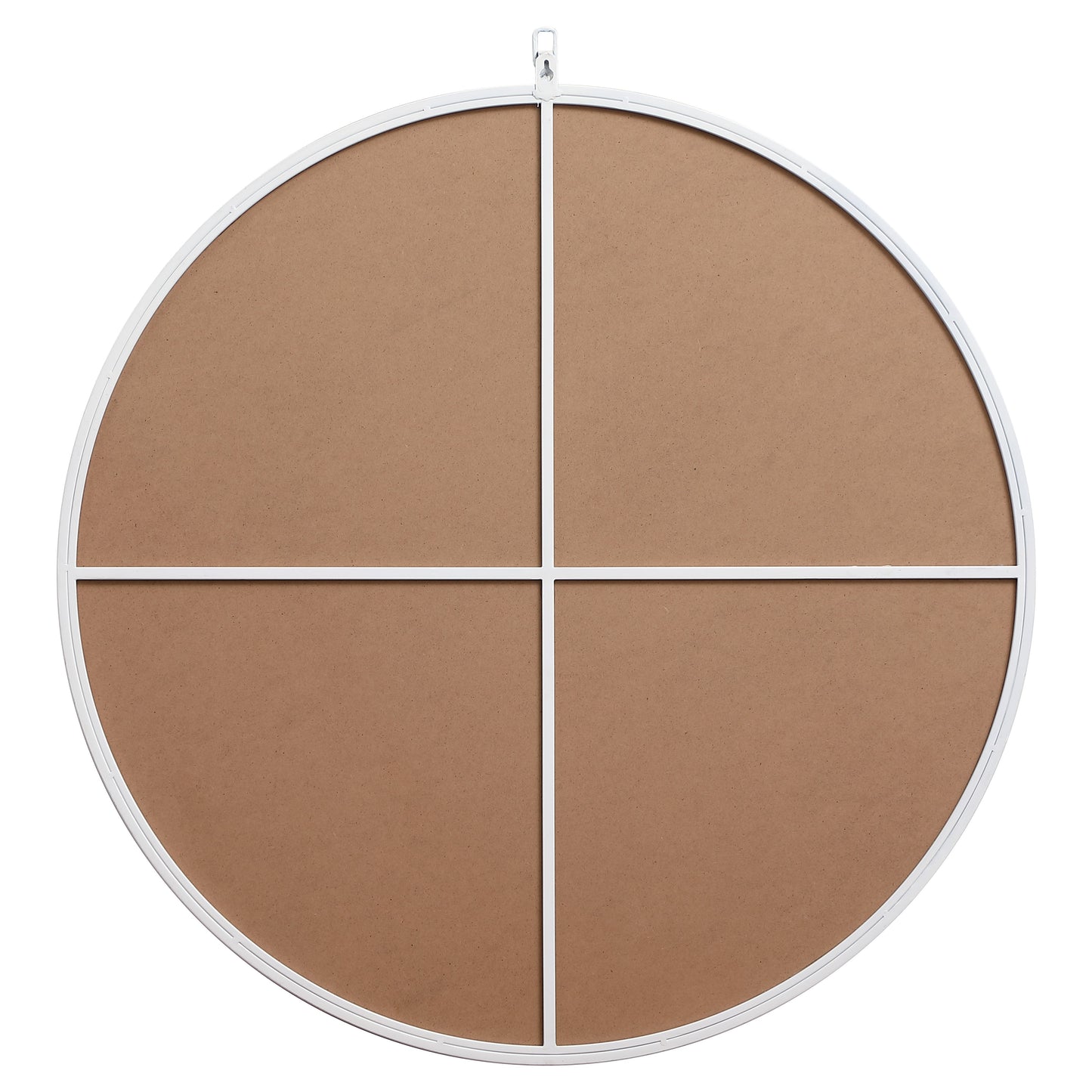 MR4057WH Rowan 32" x 32" Metal Framed Round Mirror with Decorative Hook in White