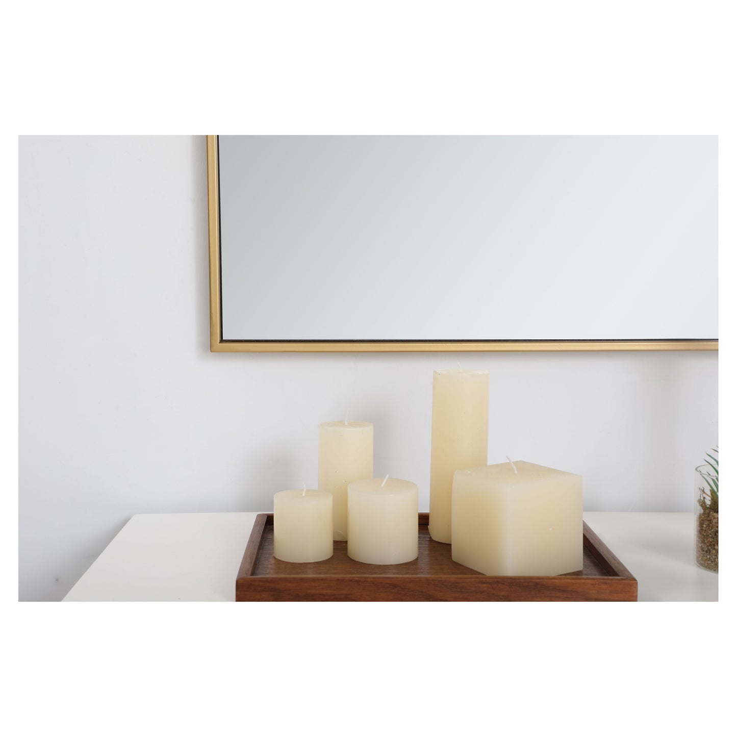 MR43040BR Monet 30" x 40" Metal Framed Rectangular Mirror in Brass