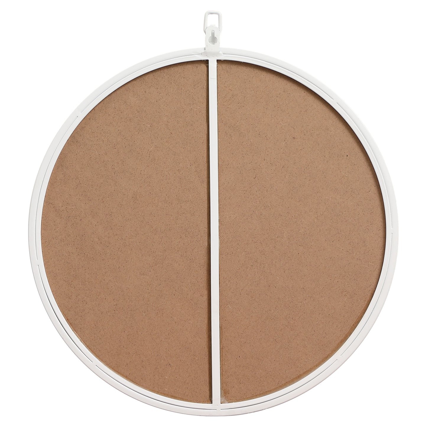 MR4718WH Rowan 18" x 18" Metal Framed Round Mirror with Decorative Hook in White