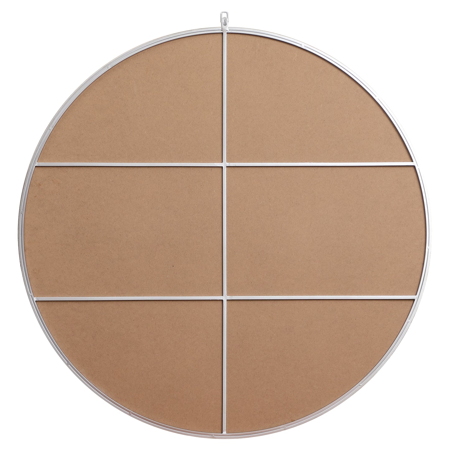 MR4745S Rowan 45" x 45" Metal Framed Round Mirror with Decorative Hook in Silver