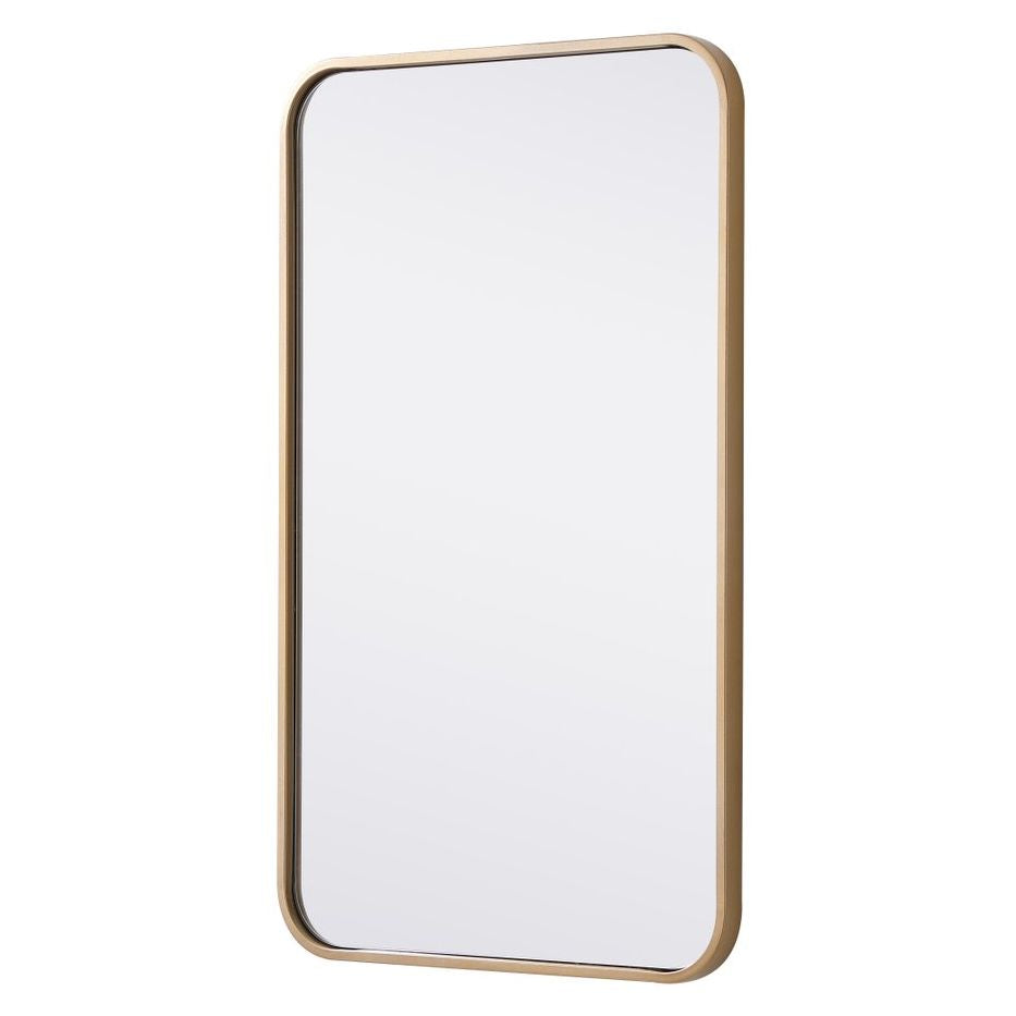 MR801830BR Evermore 18" x 30" Metal Framed Rectangular Mirror in Brass