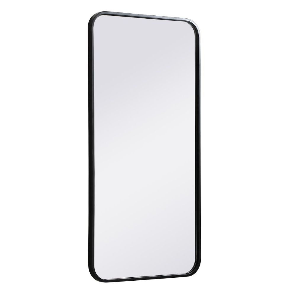 MR801836BK Evermore 18" x 36" Metal Framed Rectangular Mirror in Black