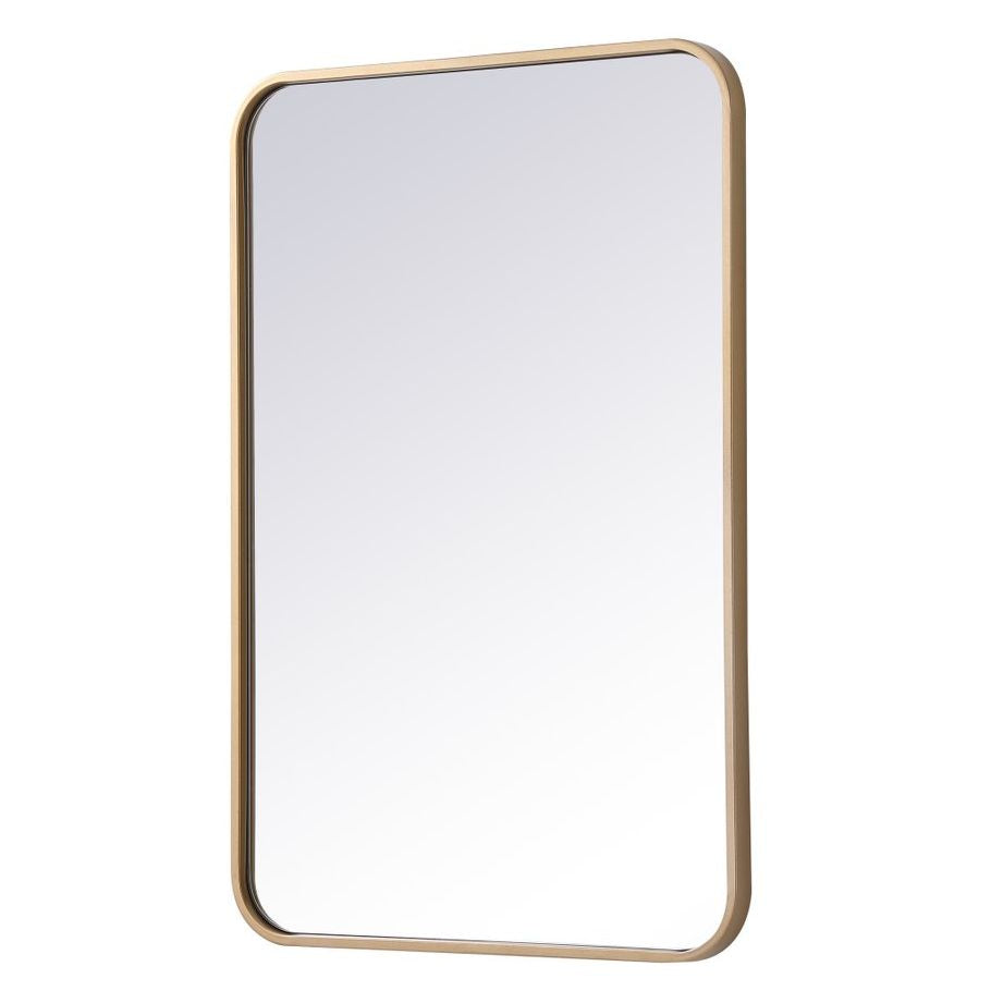 MR802030BR Evermore 20" x 30" Metal Framed Rectangular Mirror in Brass