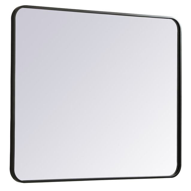 MR803036BK Evermore 30" x 36" Metal Framed Rectangular Mirror in Black