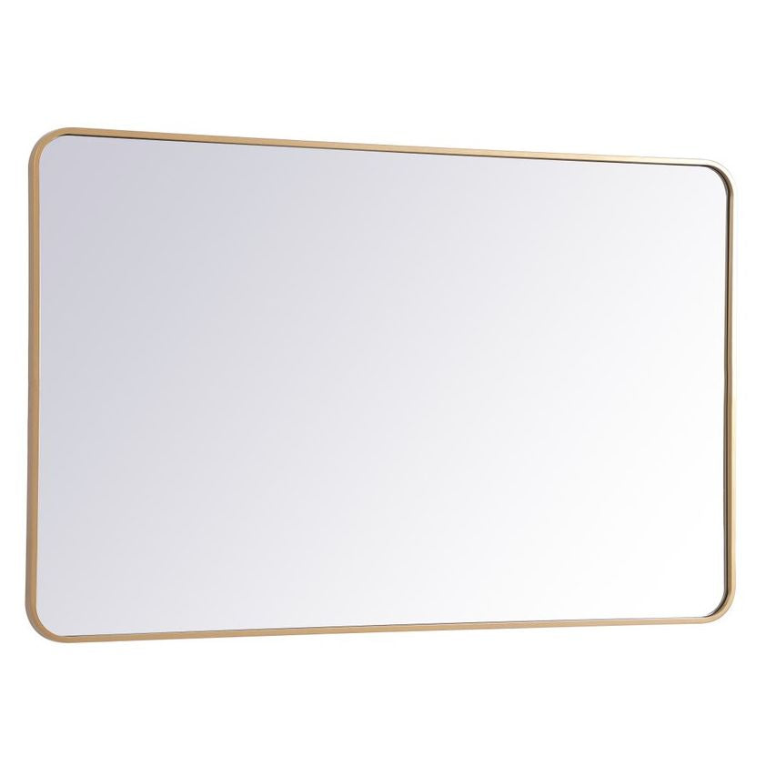 MR803048BR Evermore 30" x 48" Metal Framed Rectangular Mirror in Brass