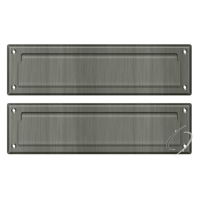 MS212U15A Mail Slot 13-1/8" with Interior Flap; Antique Nickel Finish