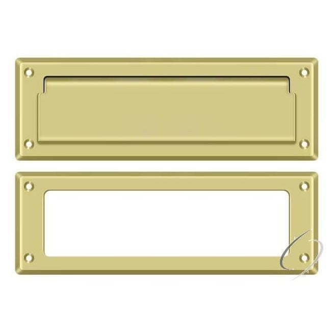 MS626U3 Mail Slot 8-7/8" with Interior Frame; Bright Brass Finish