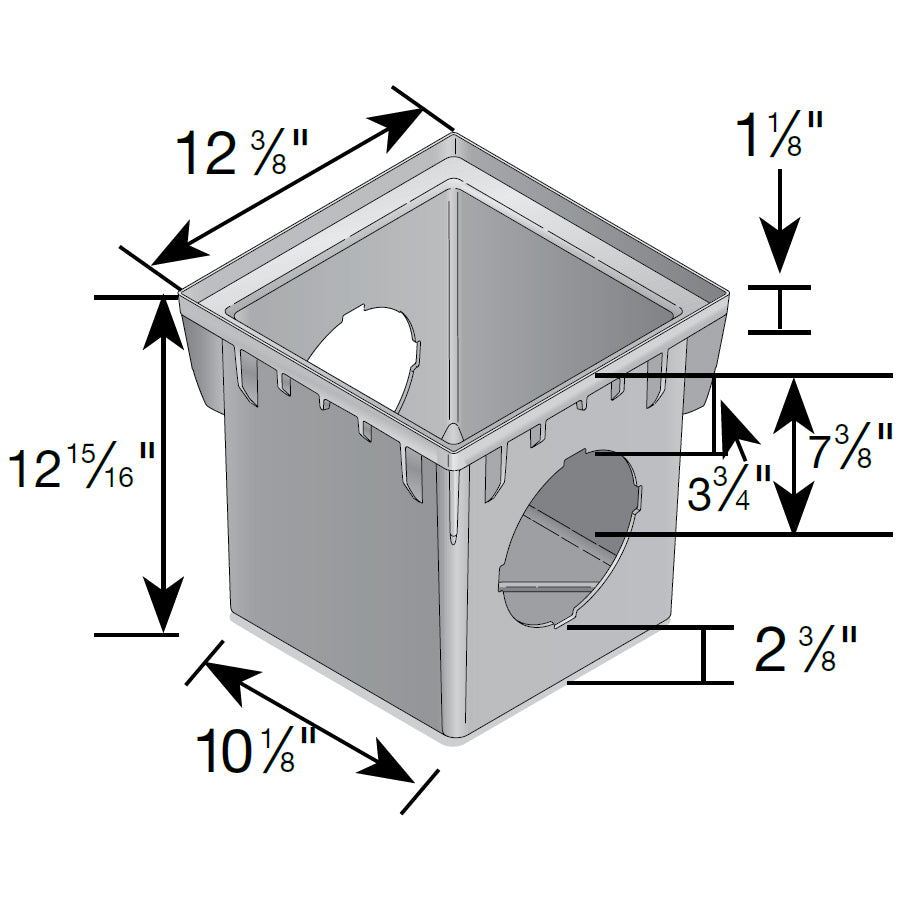 NDS 1200 - 12" Tapered Square Catch Basin with 2 Openings