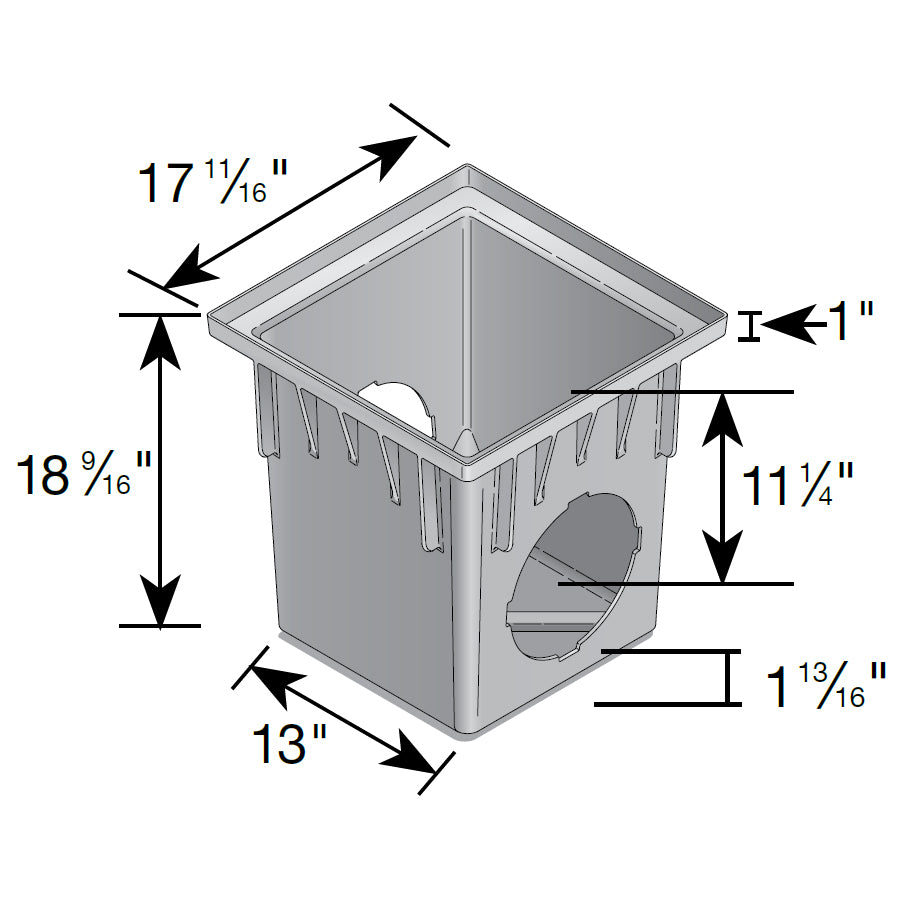 NDS 1882 - 18" Tapered Square Catch Basin with 2 Openings