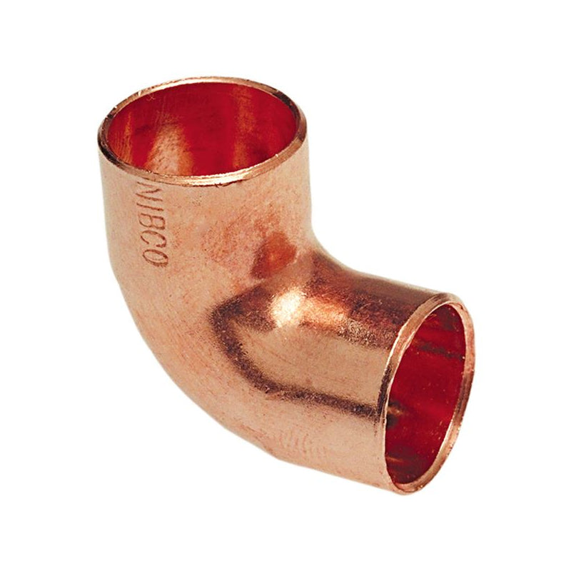 3/8" 90 Degree Elbow Close Rough C x C - Wrot Copper, 607
