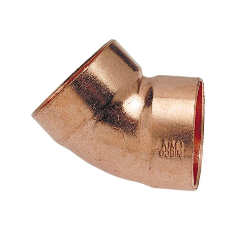 1-1/2" DWV 45 Degree Elbow C x C - Wrot Copper, 906
