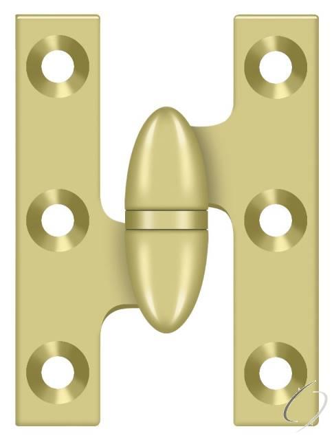 OK2015U3-L 2" x 1-1/2" Olive Knuckle Hinge; Bright Brass Finish