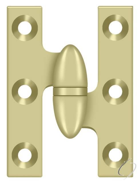 OK2015U3UNL-R 2" x 1-1/2" Olive Knuckle Hinge; Unlacquered Bright Brass Finish
