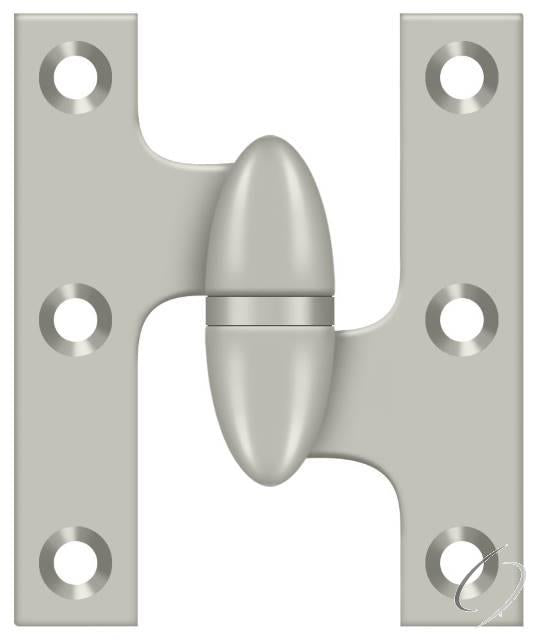 OK2520U15-R 2-1/2" x 2" Olive Knuckle Hinge; Satin Nickel Finish
