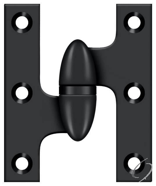 OK2520U19-L 2-1/2" x 2" Olive Knuckle Hinge; Black Finish