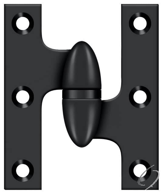 OK2520U19-R 2-1/2" x 2" Olive Knuckle Hinge; Black Finish