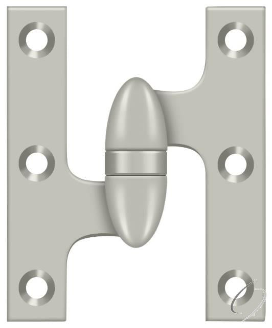 OK3025B15-L 3" x 2-1/2" Olive Knuckle Hinge; Satin Nickel Finish