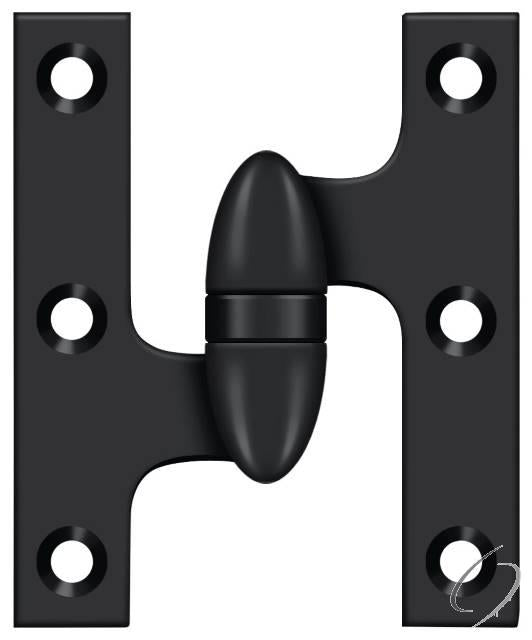OK3025B19-L 3" x 2-1/2" Olive Knuckle Hinge; Black Finish