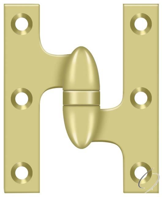 OK5032B3-R 5" x 3-1/4" Olive Knuckle Hinge; Bright Brass Finish