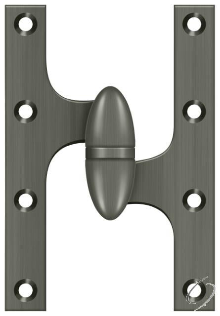 OK6040B15A-R 6" x 4" Hinge; Antique Nickel Finish