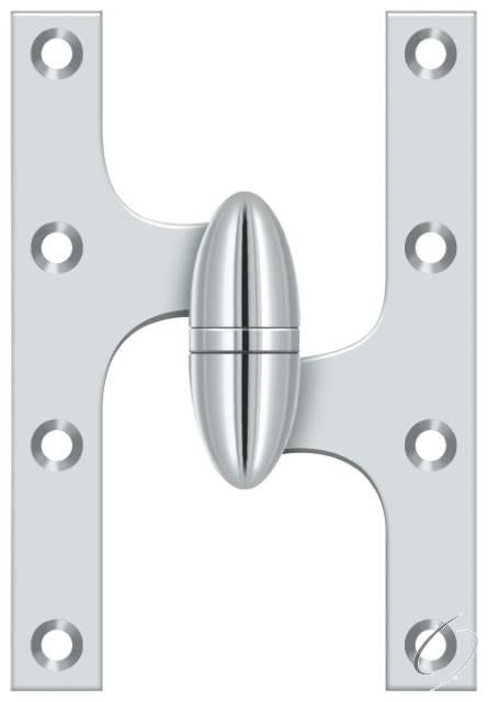 OK6040B26-R 6" x 4" Hinge; Bright Chrome Finish