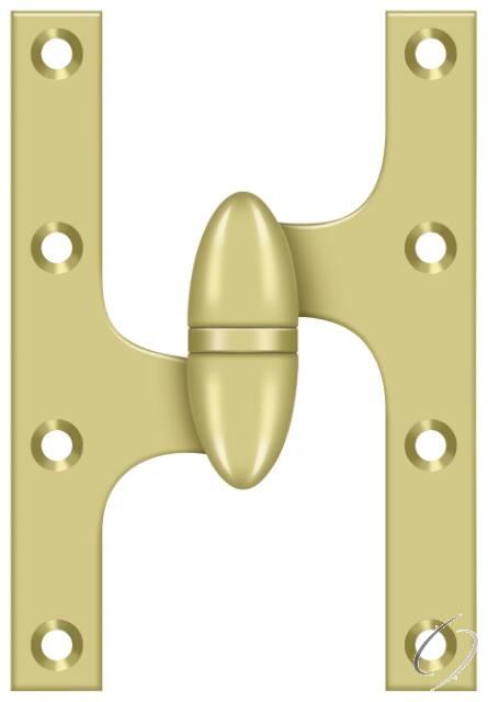 OK6040B3-L 6" x 4" Hinge; Bright Brass Finish