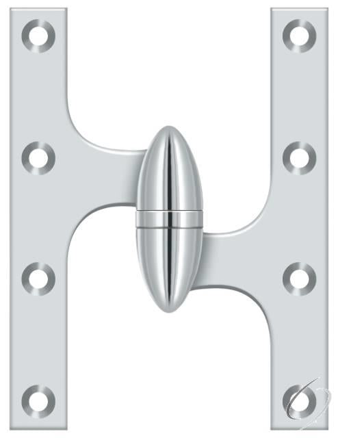OK6045B26-R 6" x 4-1/2" Hinge; Bright Chrome Finish
