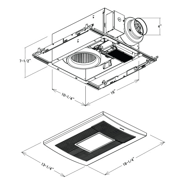 FV-0511VHL1 - WhisperWarm DC Ventilation Fan, Heater‚ Light - 110 CFM