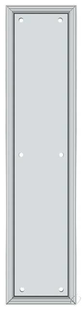PP2280U26 Framed Push Plate; Heavy Duty; 3-1/2" x 15"; Bright Chrome Finish