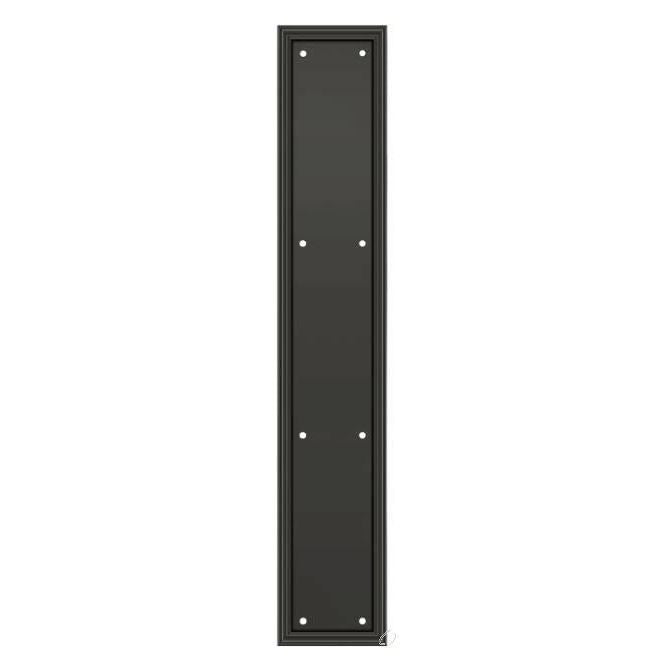 PP2281U10B Framed Push Plate; Heavy Duty; 3-1/2" x 20"; Oil Rubbed Bronze Finish