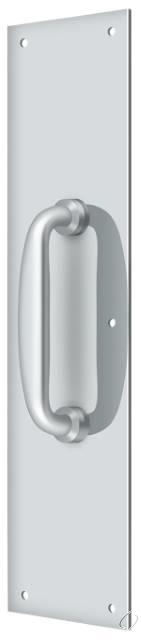 PPH55U26 Push Plate with Handle 3-1/2" x 15 " - Handle 5 1/2"; Bright Chrome Finish