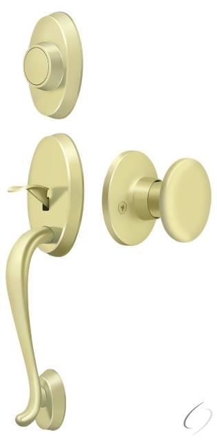 PRRHeavy DutyRKU3 Riversdale Handleset with Round Knob Dummy; Bright Brass Finish