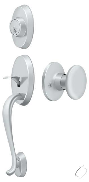 PRRHRKU26 Riversdale Handleset with Round Knob Entry; Bright Chrome Finish