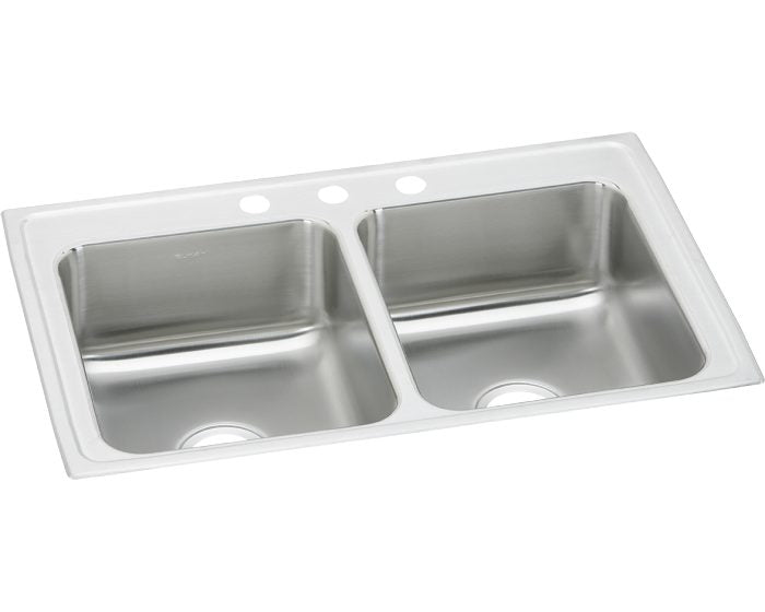 Elkay PSR33223 - Elkay Celebrity Stainless Steel 33" x 22" x 7-1/2", Equal Double Bowl Drop-in Sink