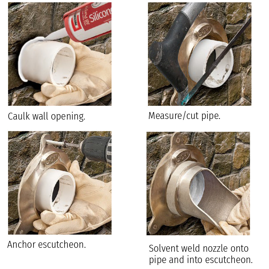 Rectorseal Dura G-O-N 3" Glue On Nozzle & Escutcheon