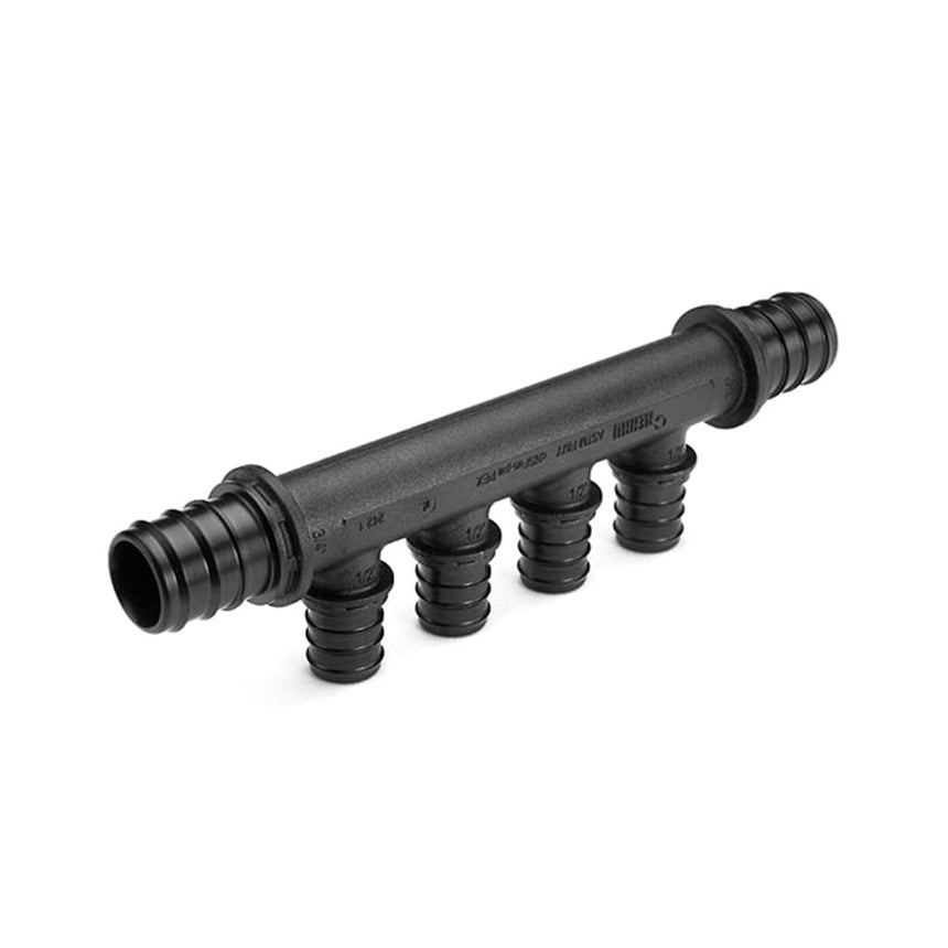 104871-001 - 3/4"x 3/4" Inlets, (4) 1/2" Outlets, EVERLOC+ Polymer Flow-through Multi-port Tee