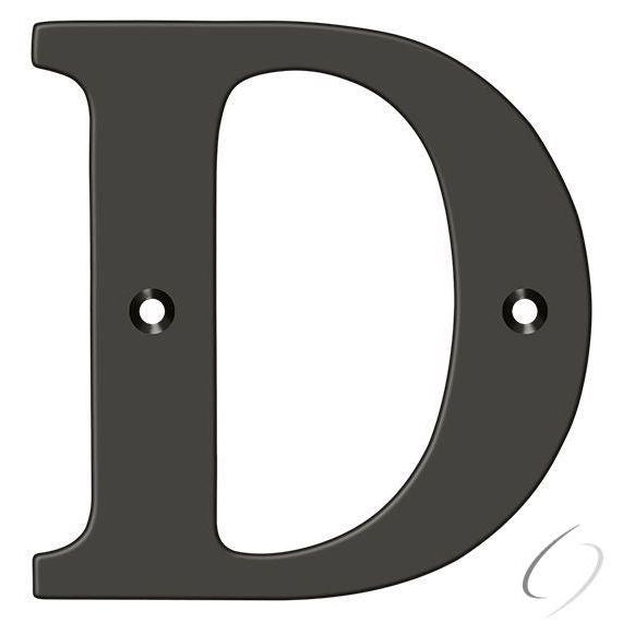 RL4D-10B 4" Residential Letter D; Oil Rubbed Bronze Finish