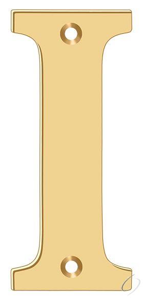 RL4I-CR003 4" Residential Letter I; Lifetime Brass Finish