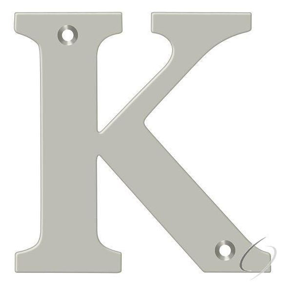 RL4K-15 4" Residential Letter K; Satin Nickel Finish