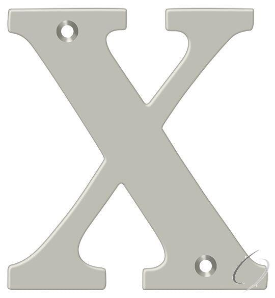 RL4X-15 4" Residential Letter X; Satin Nickel Finish