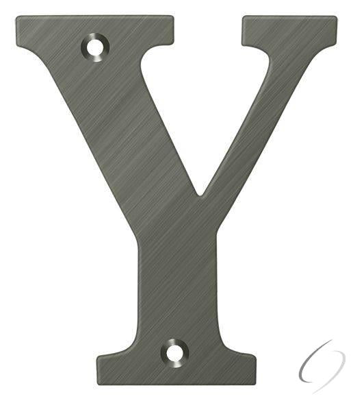 RL4Y-15A 4" Residential Letter Y; Antique Nickel Finish