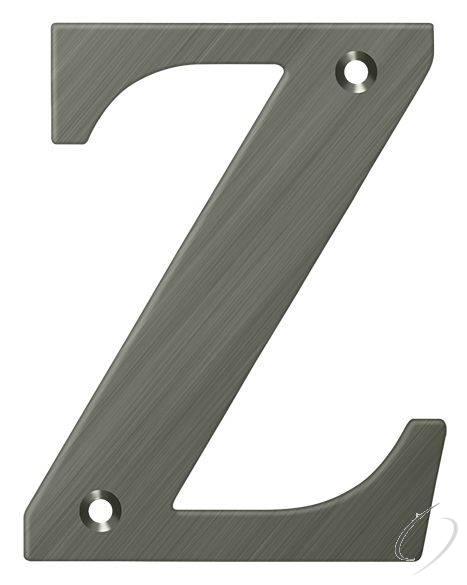 RL4Z-15A 4" Residential Letter Z; Antique Nickel Finish