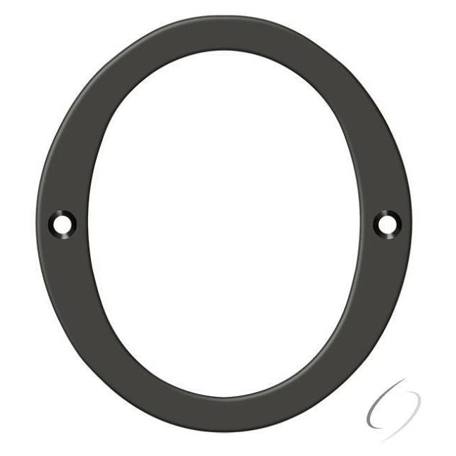 RN4-0U10B 4" Numbers; Solid Brass; Oil Rubbed Bronze Finish