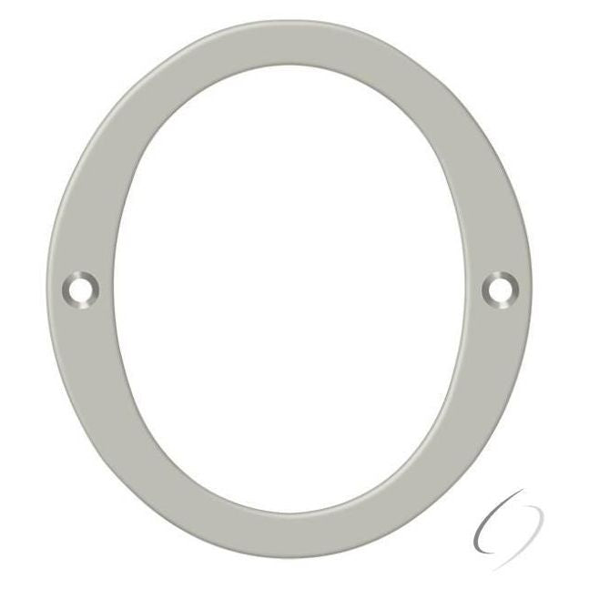 RN4-0U15 4" Numbers; Solid Brass; Satin Nickel Finish