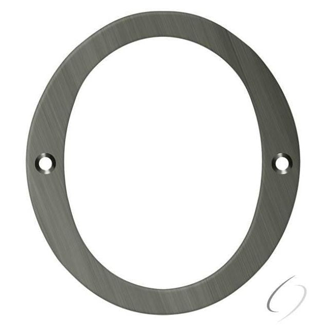 RN4-0U15A 4" Numbers; Solid Brass; Antique Nickel Finish