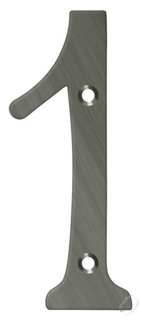 RN4-1U15A 4" Numbers; Solid Brass; Antique Nickel Finish